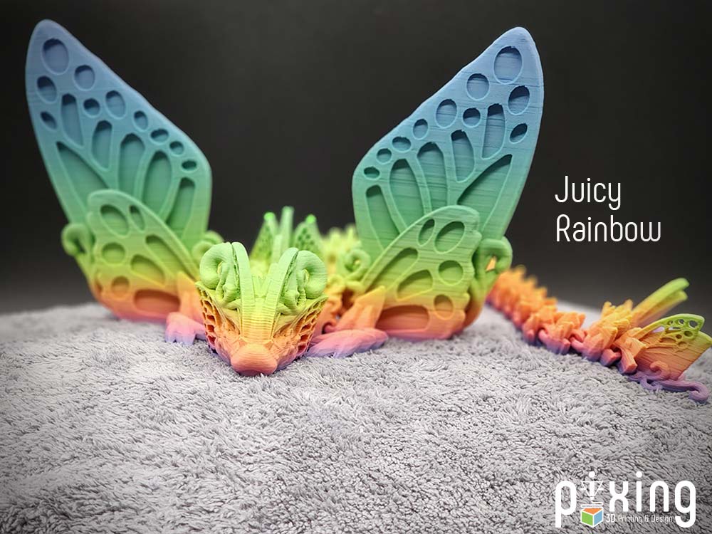 Butterfly Dragon 3D Print Multicolor Juicy Rainbow Filament